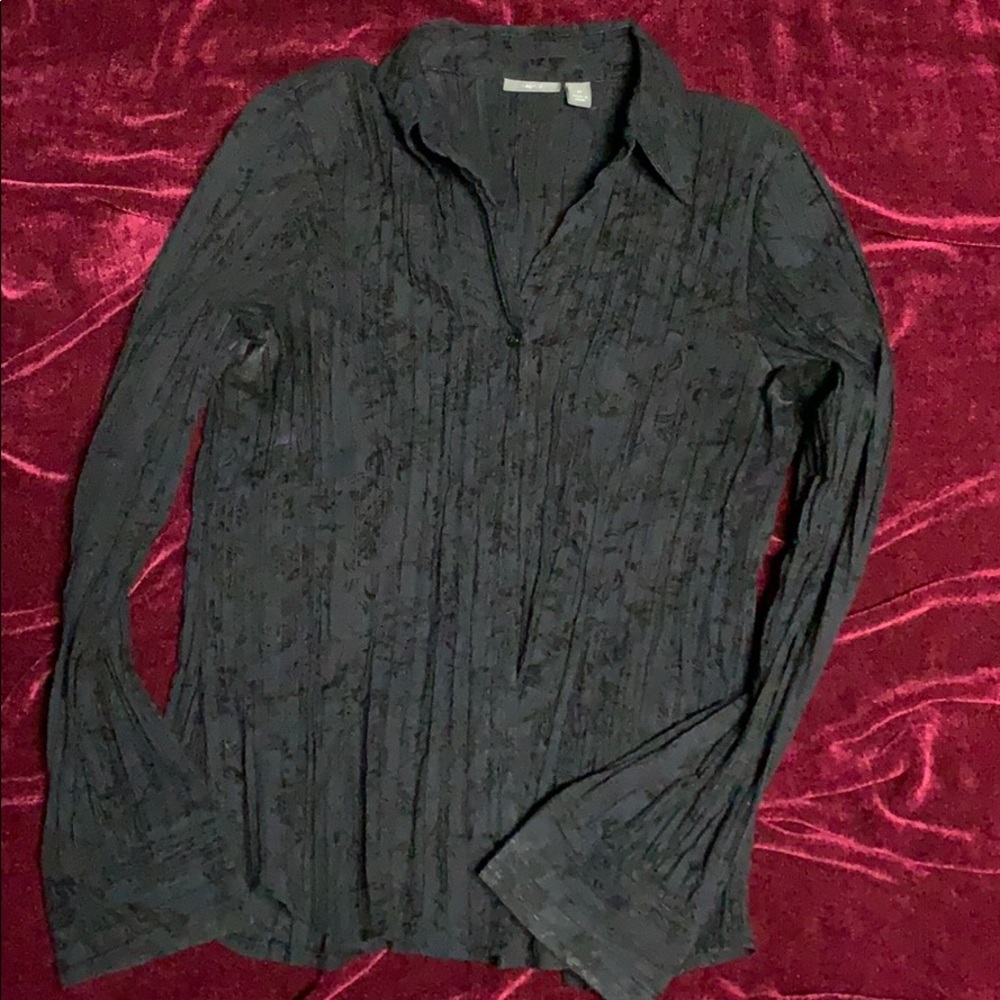 Black printed dress shirt
